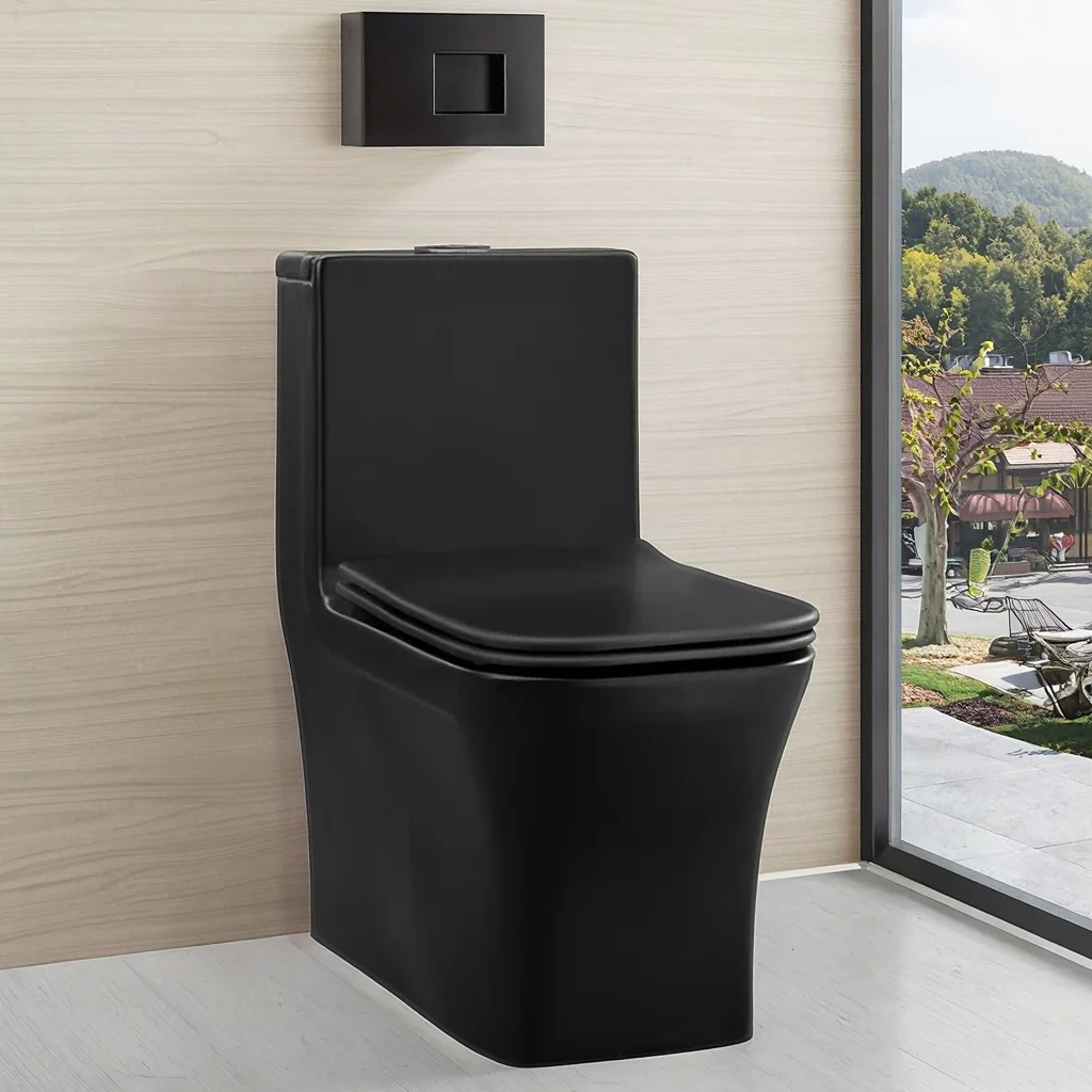 

Cupc Matte Black Wc Sanitary Ware Porcelain Floor Mounted Inodoro Toilet Bowl Bathroom Tornado Siphoni Ceramic One Piece Toilet