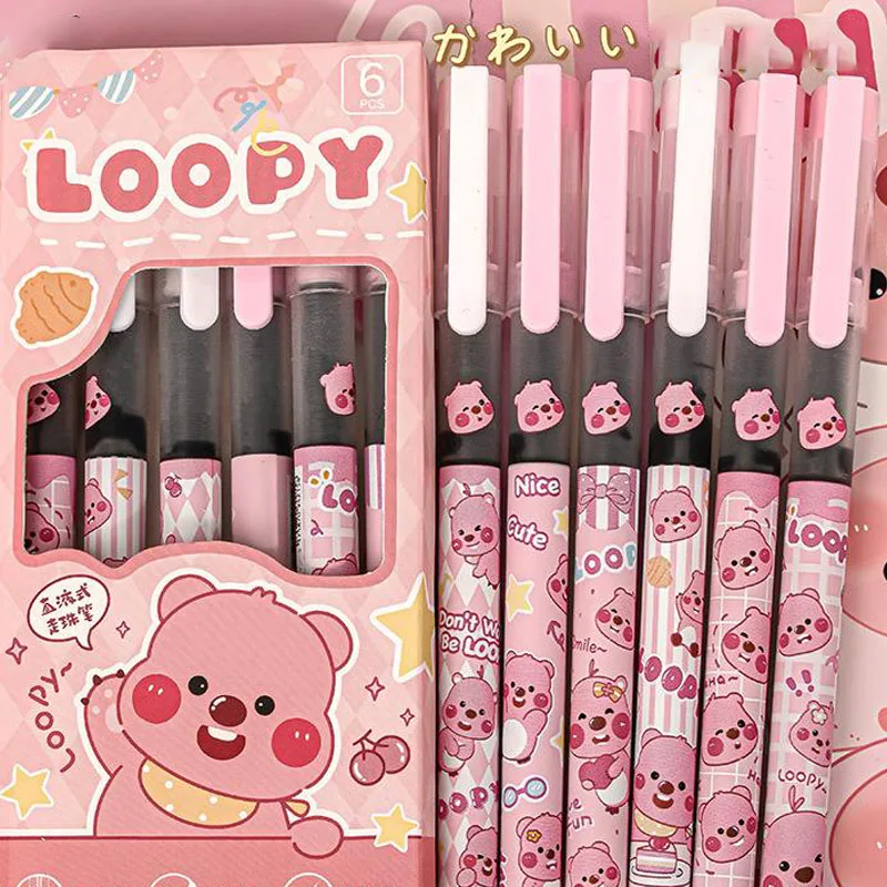 Kawaii Cute Loopy Little Beaver Neutral Pen Carbon Pen Signature Pen Stationery Student Exams Ins Toys Birthday Gift For Girls