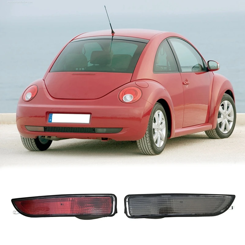 

Car Rear Bumper Fog Light Parking Warning Reflector Taillights For Beetle 2006-2011 Smoked Black Shell