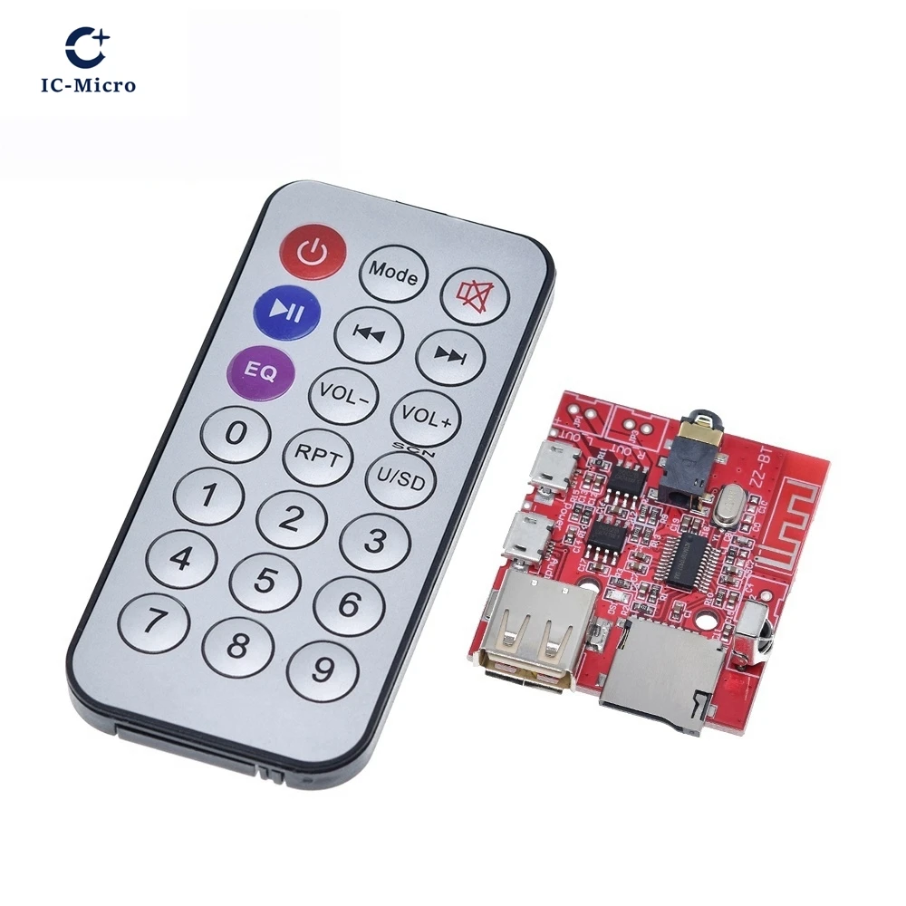 3 واط سيارة بلوتوث 4.1 MP3 WAV فك مجلس مكبر الصوت وحدة استقبال الصوت دعم USB/TF/U-DISK/IR التحكم عن بعد الأحمر #1