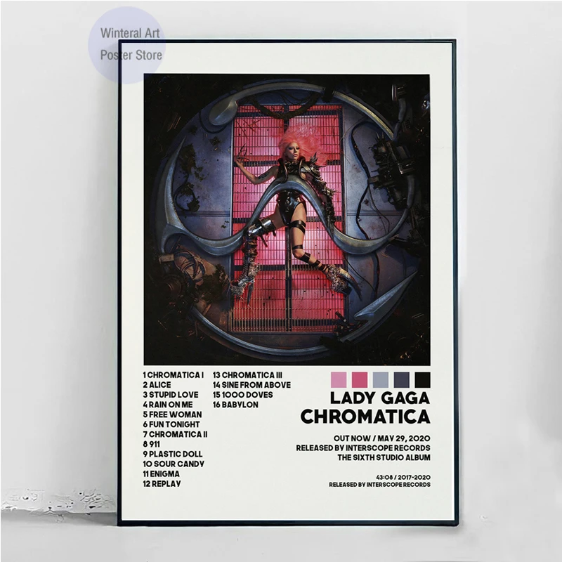 MT1332 Lady Gaga Chromatica: Uma Obra de Arte Moderna para Decorar Seu Espaço com Estilo e Personalidade