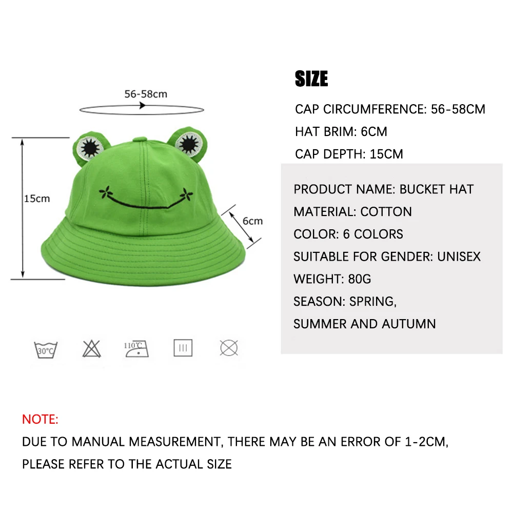 Parent-Kid Cartoon Frog Bucket Hat Panama Fishing Cap Cute Froggy Hat Homme Femme Bob Chapeau Summer Outdoor Sun Fisherman Hats