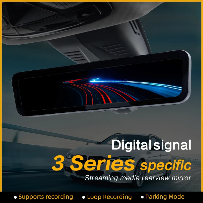 SINJET For BMW 3 Series High Definition Night Vision Camera Dashcam 9.2inch Touch Screen Car Electronics Digital rearview mirror
