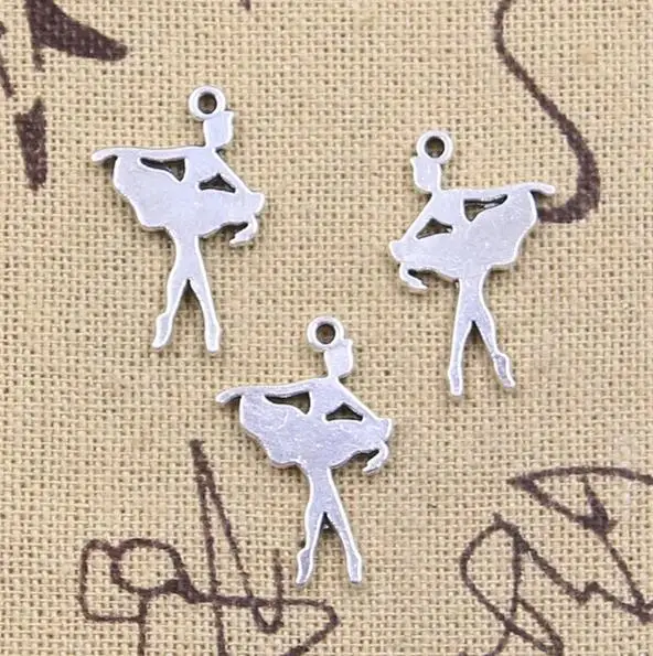 

30pcs 22*15mm Handmade Crafts ballet dancers DIY Jewelry Alloy Charm Pendant EF3615