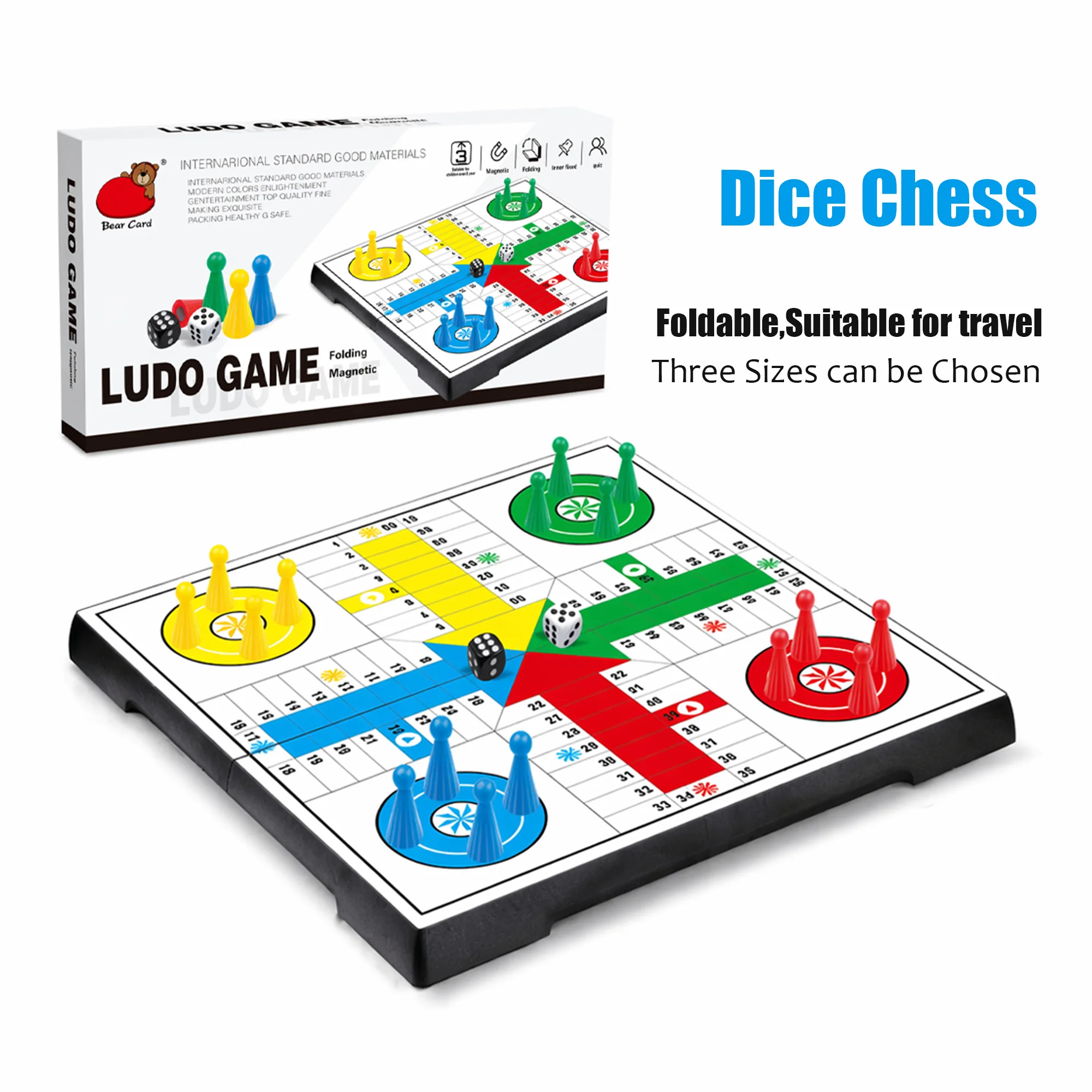 

Folding Dice Board Game Set for Kids Educational Puzzle Toy Competition Game Students Portable Travel Family Gift Play