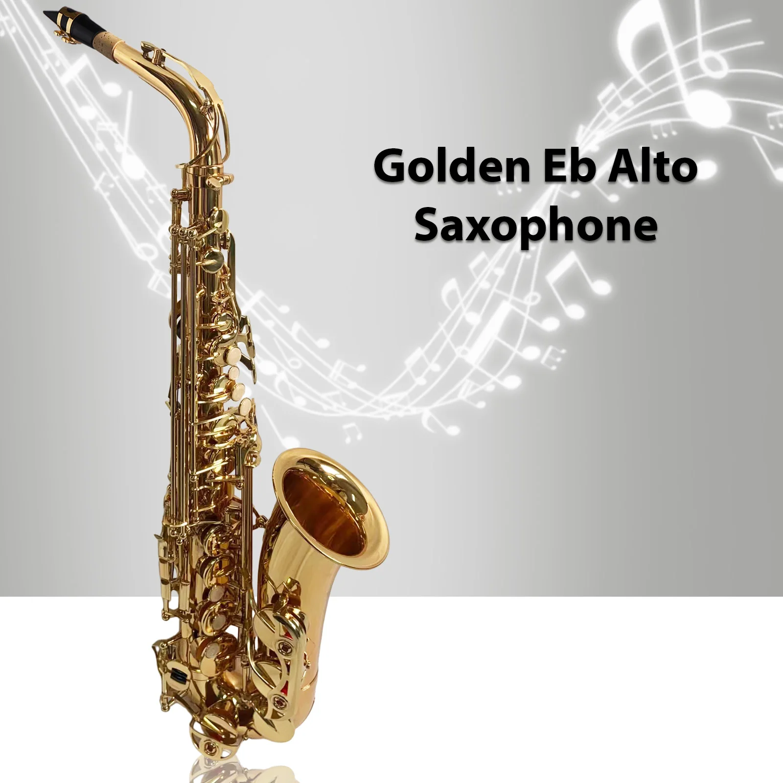 

Eb Alto Saxophone Sax Brass Body White Shell Keys Woodwind Instrument with Carry Case Gloves Cleaning Cloth Brush Sax Neck