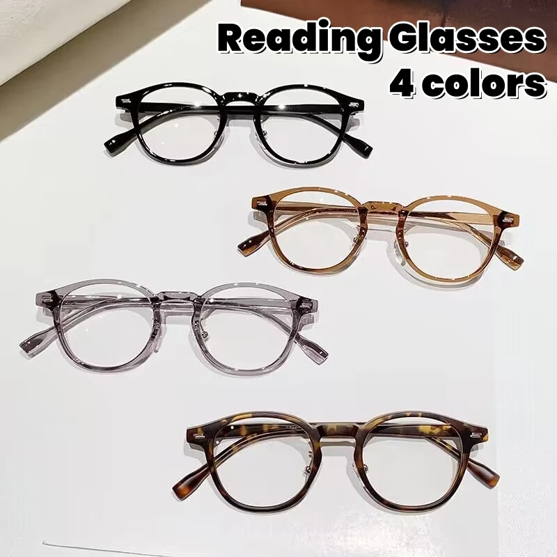 

New High-definition Large Frame Women Reading Glasses Anti Blue Light Presbyopia Glasses Trendy Round Frame Anti Fatigue Eyewear