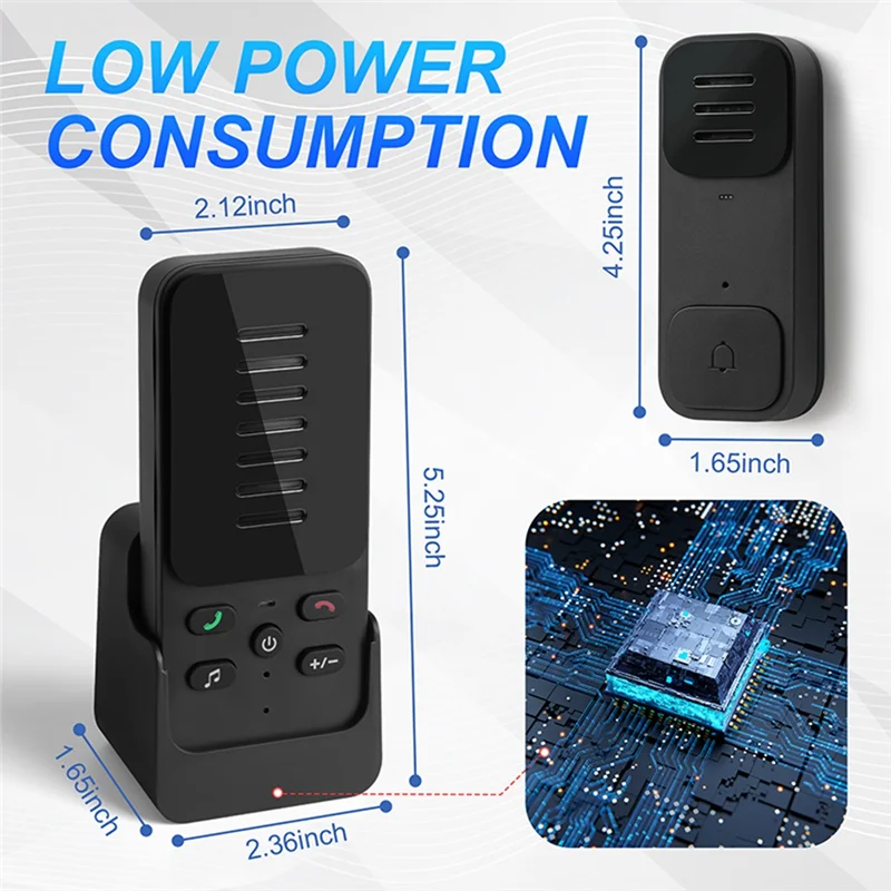 

A25P Wireless Doorbell Two-Way Audio Doorbell Household Use Long Distance One Button Pager With6 Ringtones