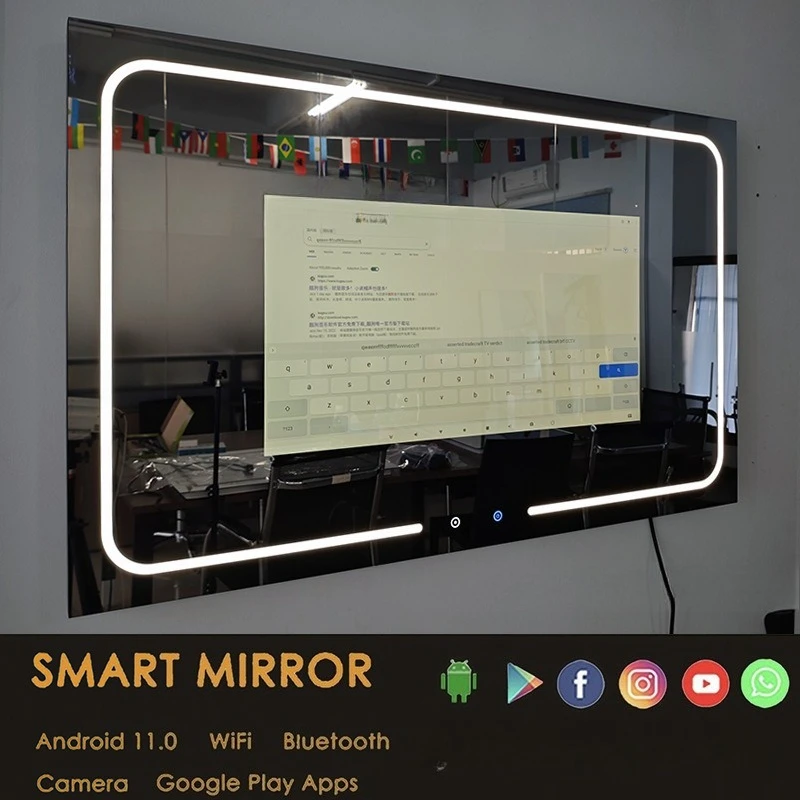 120cm Intelligent Makeup Mirror, Bathroom Mirror, Android Magic Mirror, Waterproof 32 Inch Touch Screen, High-end Hotel