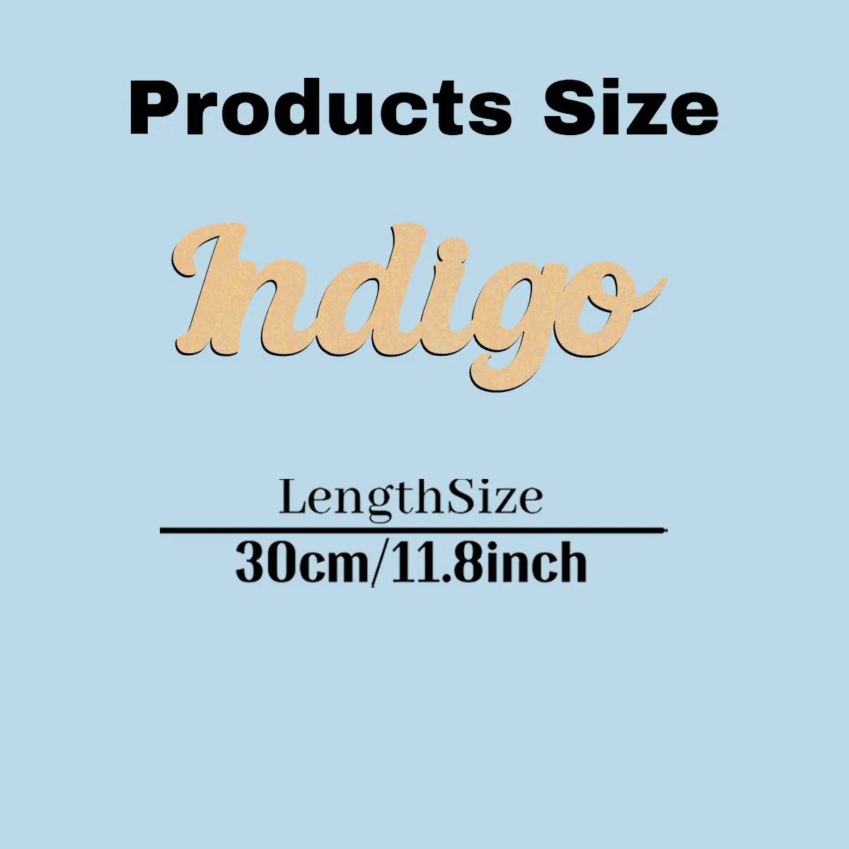 1pc Colorful Jndigo example Customized Letter Wooden Decor Wood Material Laser-Cut Sign Unique Bedroom Decor
