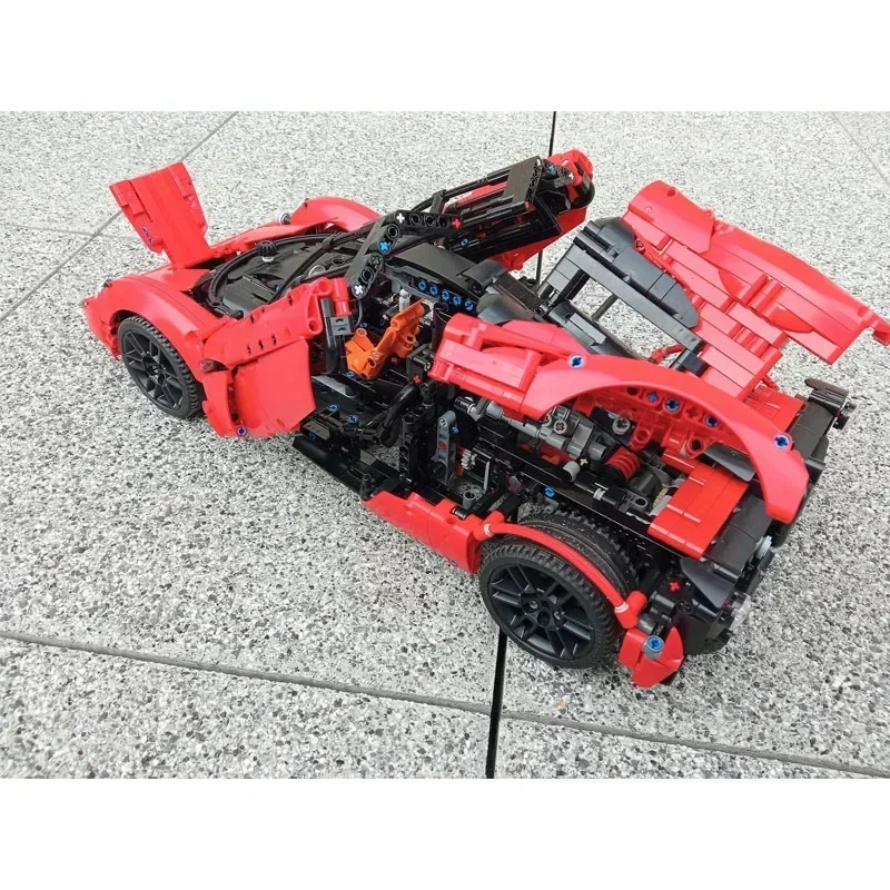 Nuevo MOC- 175452   Supercoche rojo T50, montaje de costura, modelo de bloques de construcción, juguete para regalo de cumpleaños para niños y adultos