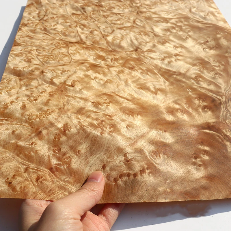 Natural Wood Veneer Gold Camphor with Burl for Furniture Instrument about 0.25mm