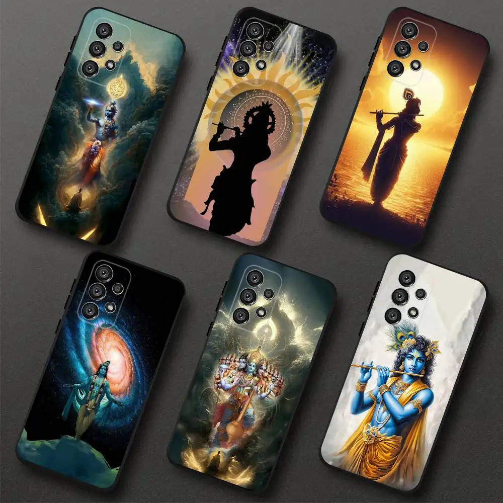 

Indian God Lord Krishna Phone Case For Samsung S 25,24,23,22,30,21,10,9,Ultra,Plus,Lite,FE,4,5G Black Soft Case
