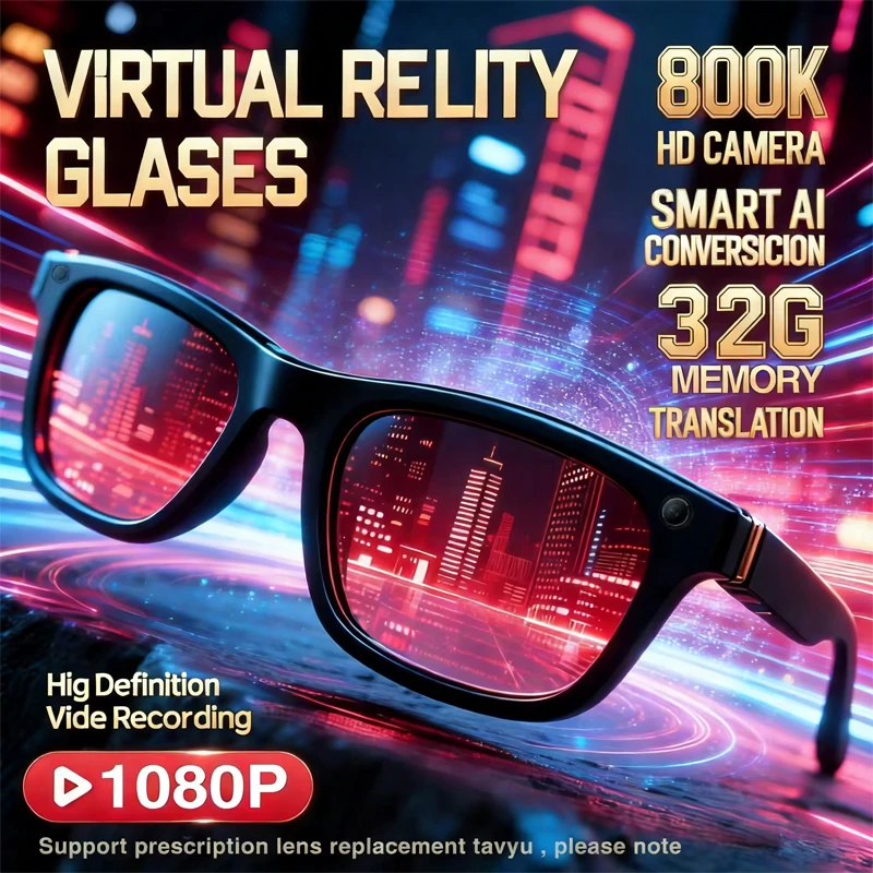 

Умные очки с ИИ, 4K HD-камерой 800 МП, многофункциональные, с Bluetooth-вызовами, голосовым помощником, музыкой и функцией перевода