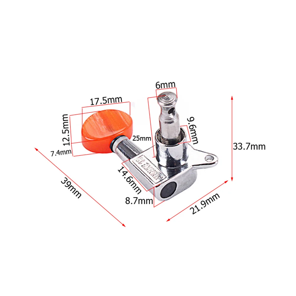 

4Pcs Ukulele Machine Heads 2 Left 2 Right Sealed Metal Tuning Pegs Amber Knobs Ferrules Screws Acoustic String Replacement