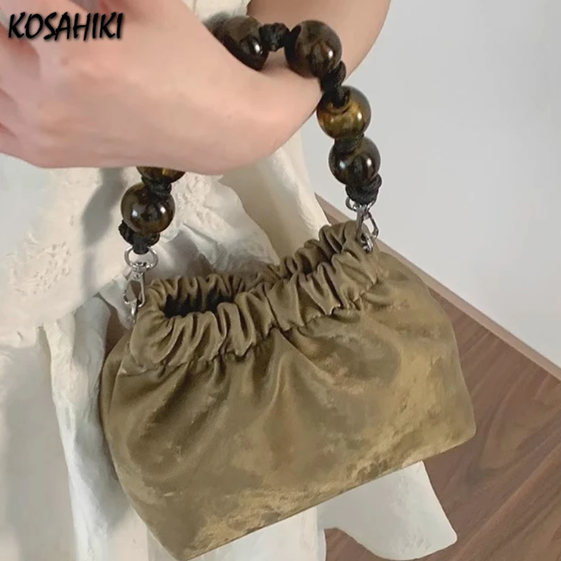 

Fashion Mini Purses and Handbags Luxury Design Y2k Aesthetic Women Top-Handle Bags New All Match Ladies Elegant Pleated Clutches