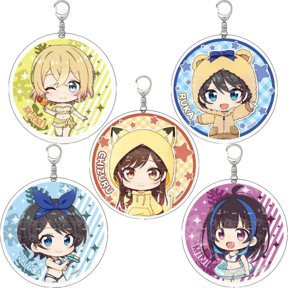 Charm Anime Fan Gift HD Character Rent A Girlfriend Sexy Chizuru Sakurasawa Sumi Action Model Acrylic Keychains pendant Series