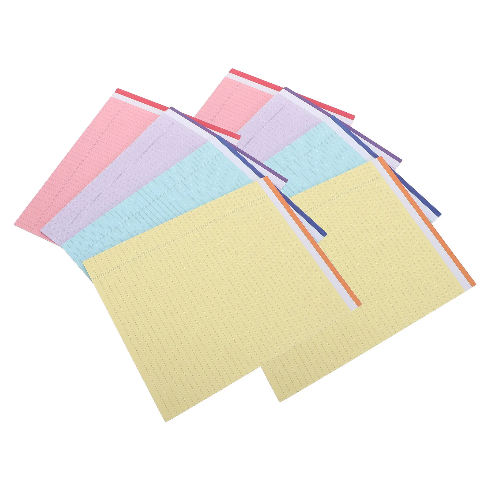 8Pcs Desktop Notepad Tear Off Colored Lined Sheets Perforated Pages A4 Legal Pads Daily Schedule Memo Grocery to Do List Planner