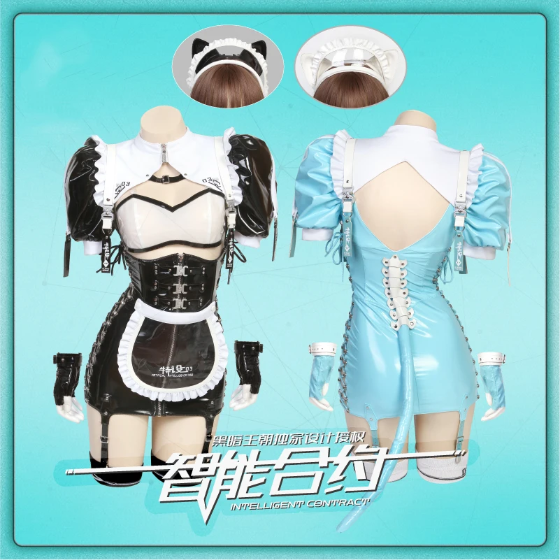 Original Design Dark AI Maid Cat Girlfriend Cosplay Costume Women Sexy Jumpsuits Black Lingeries Anime Outfits Secret Photo Suit