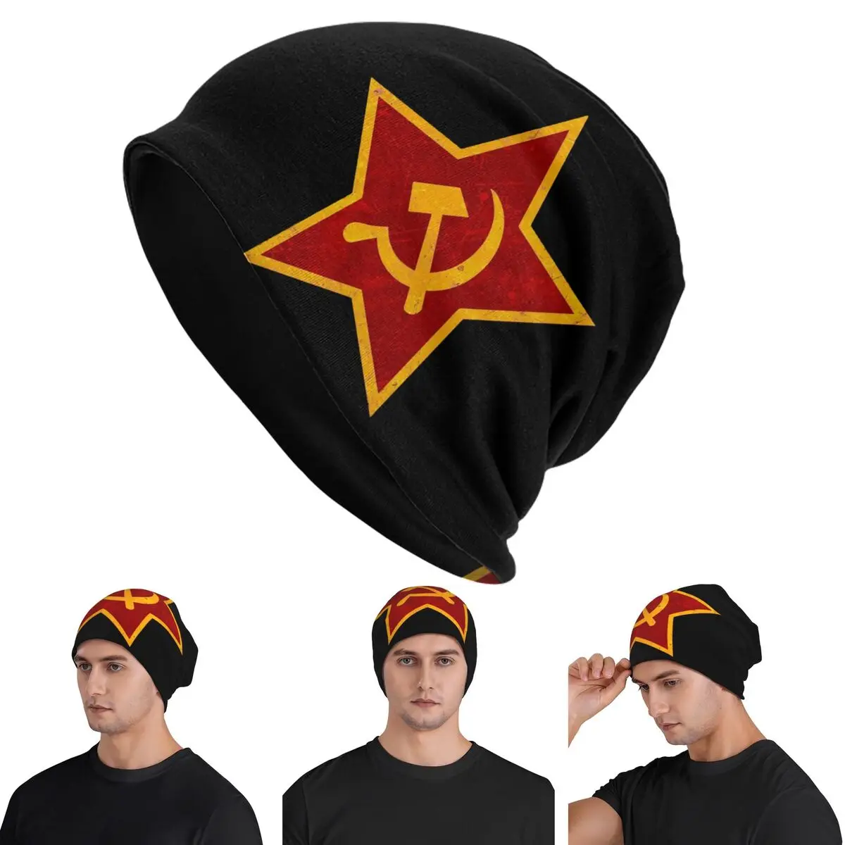 CCCP Star-Soviet-Union USSR Warm Knitted Cap Fashion Bonnet Hat Autumn Winter Outdoor Beanies Hats for Men Women Adult