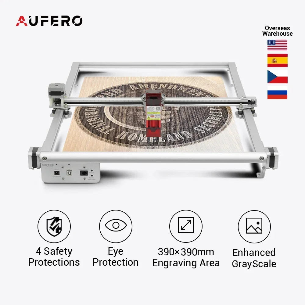 Ortur Aufero2 potente cortador de grabado láser madera Metal acrílico 15000MM/MIN 39*39cm máquina cortadora de grabado de escritorio para carpintero