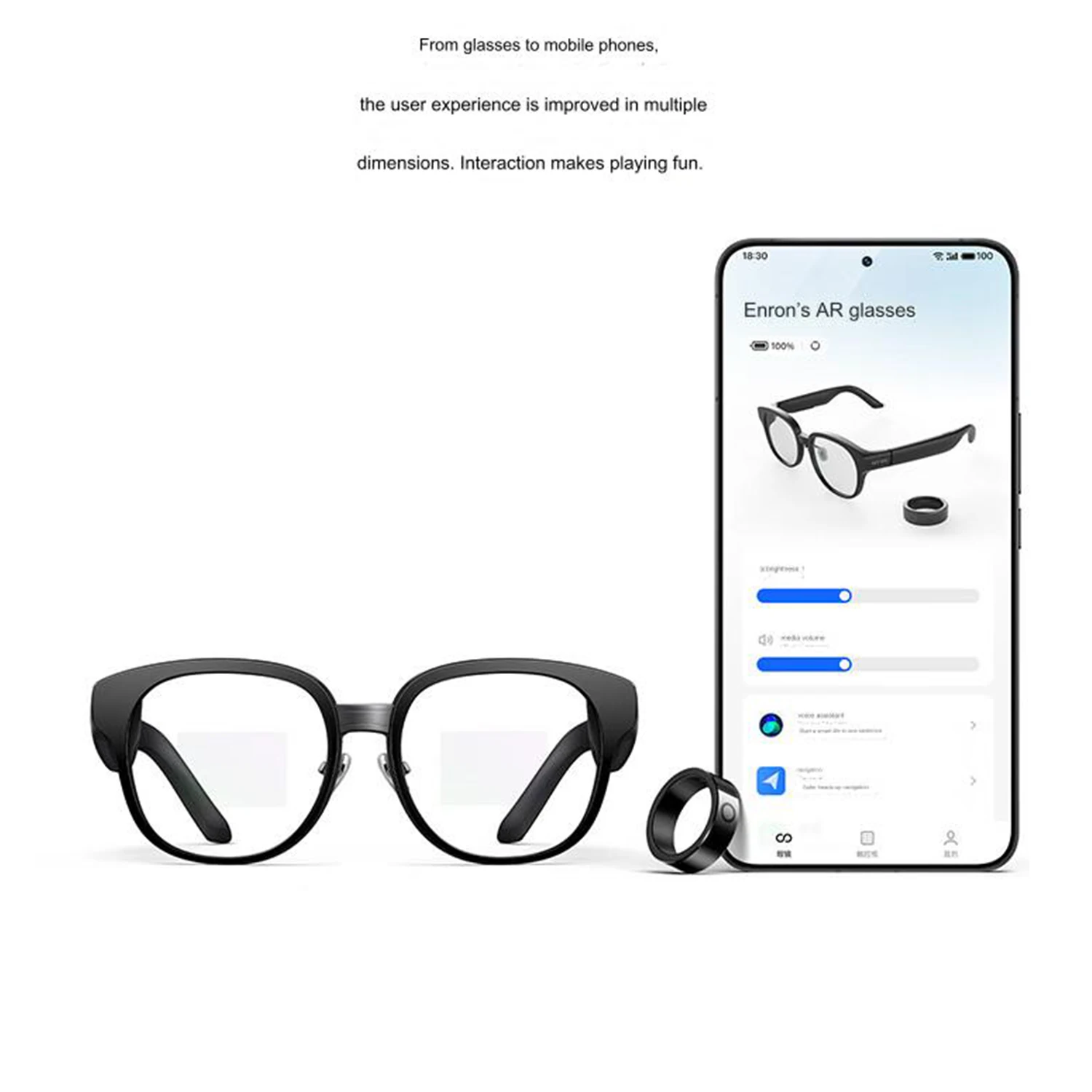 Meizu MYVU 43g Light AR Smart Glasses With 6Translation AI Assistant Navigation Cycling Support Applewatch Android