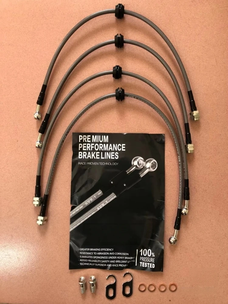 Sansour Brake Hose Kit Braided Stainless Steel Pipe Line Braided oil hose Accessories for Mitsubishi Evolution