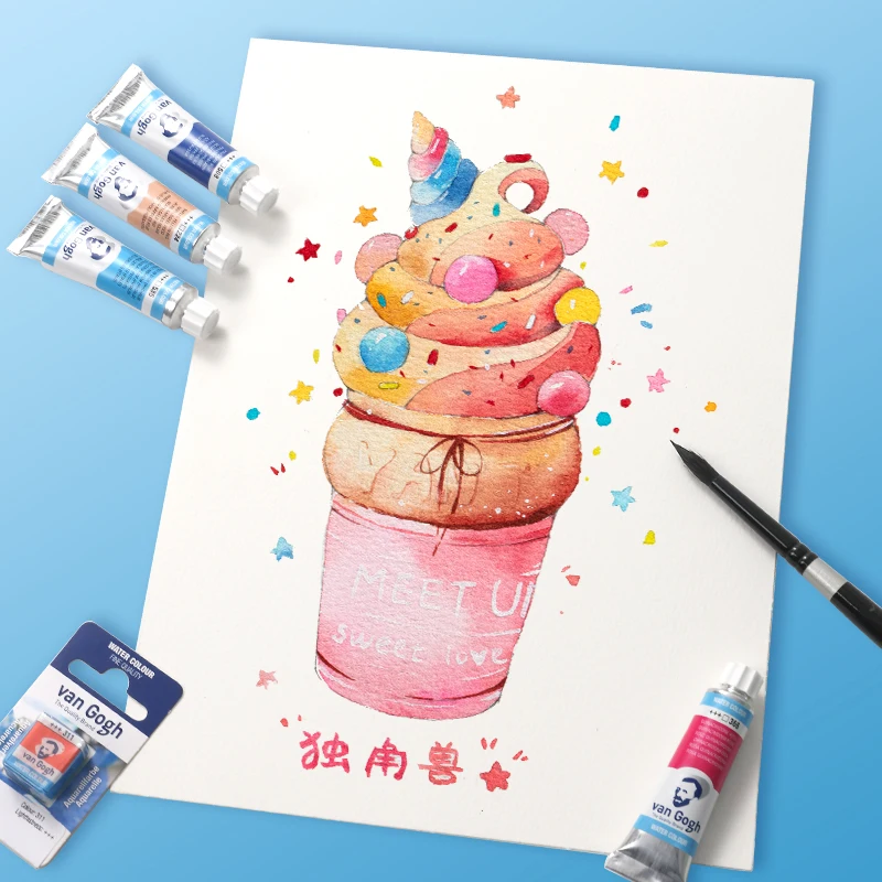 تالينز فان جوخ دهانات مائية أنبوبي 10 مللي أنبوب ألومنيوم ألوان مجموعة ألوان مائية معجون ناعم ألوان نابضة بالحياة للرسم