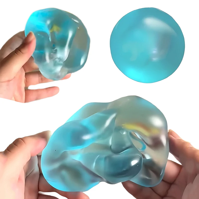 

Прозрачный мягкий антистрессовый мяч-сквиш Clear Blue: сенсорная игрушка-антистресс, сжимаемый мяч для снятия напряжения