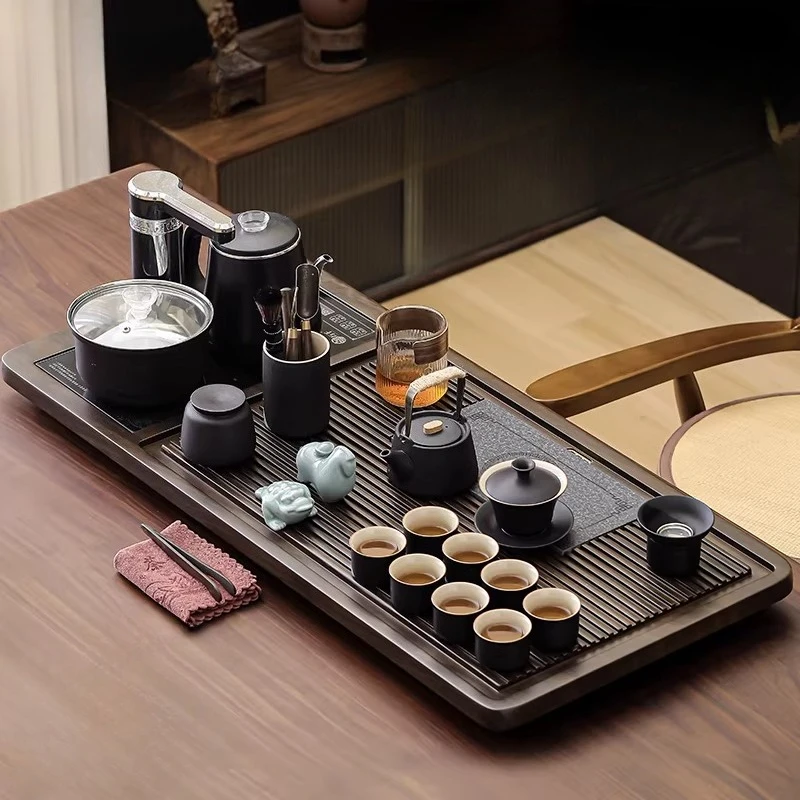Nordic Chinese Tea Tray Drainage Drip Serving Ceremony Luxury Tea Tray Rectangle Hospitality Bandeja Madera Home Decorationgs 5