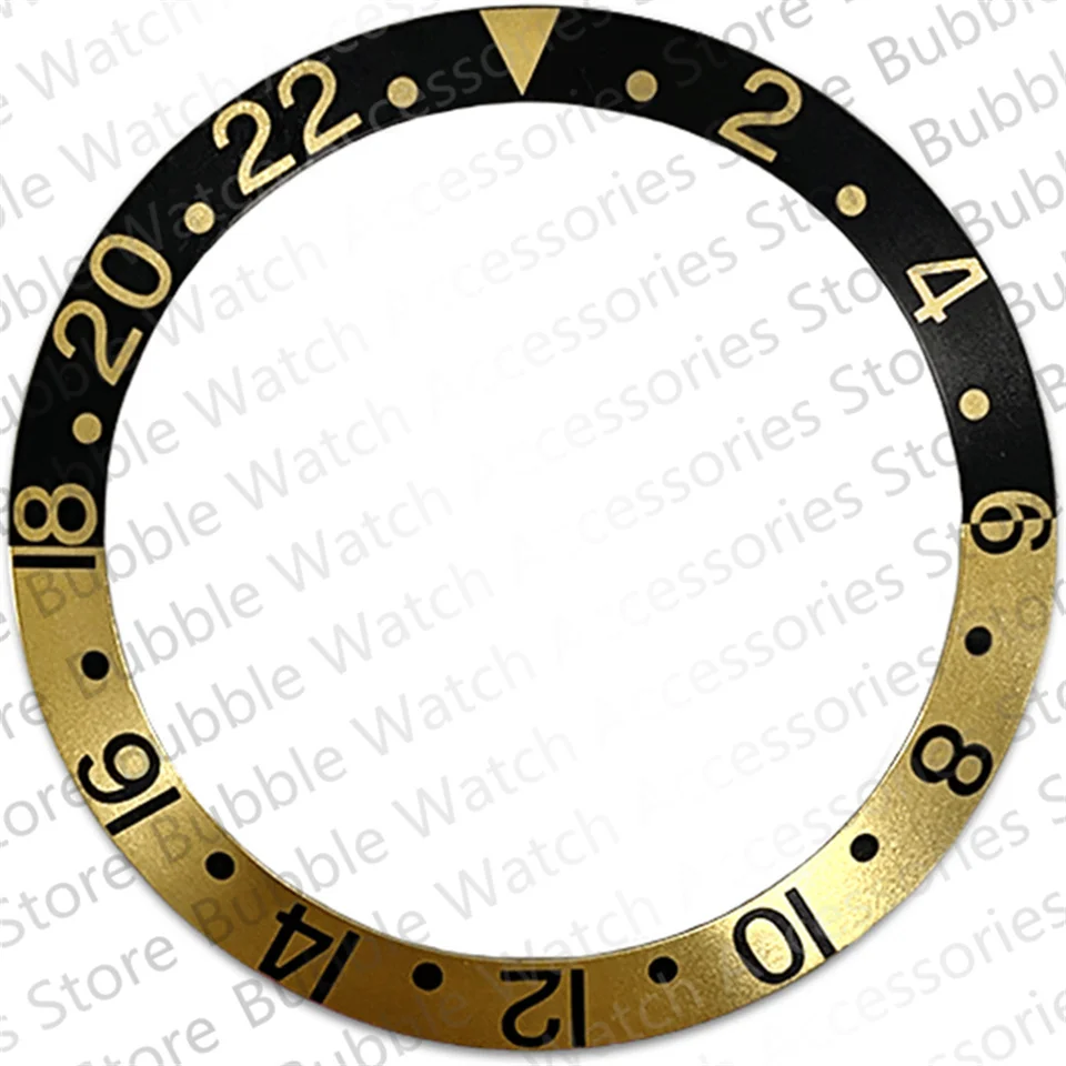 

38MM×30.7MM Black Gold aluminium Bezel Insert Fit for rlx GMT Mechanical Watches