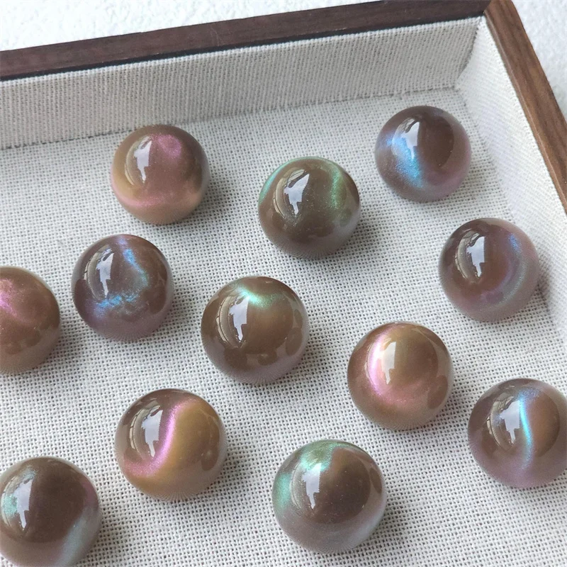 2026 Newest 50pcs/lot 20mm color Imitation cat's eye effect geometry rounds shape resin cabochon diy jewelry garment accessory