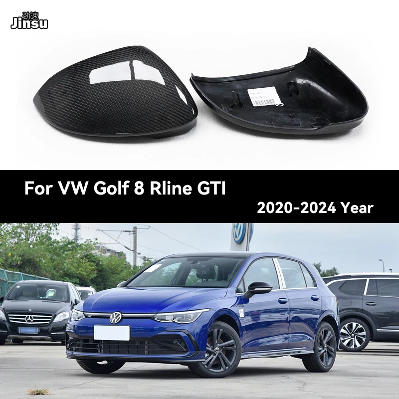 

Carbon Fiber Mirror Cover for VW Golf 8 Rline Gti R 2020 - 2024 Year Car Side Rearview Replacement Decorative Caps Golf MK8