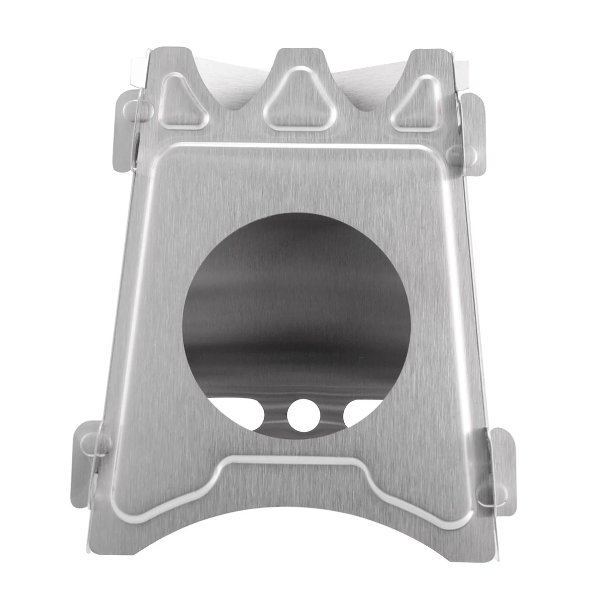 

Portable Folding Stainless Steel Stove Mini Wood Burning Stove Silver Size S Outdoor Camping Bbq Picnic Cooking Tool