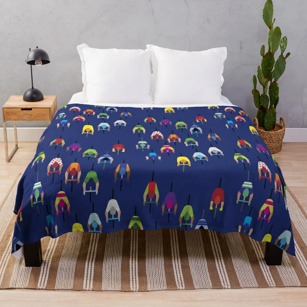 

The Peloton Cyclists a navy blue Throw Blanket Soft Solid Color Blanket for Couch Bed