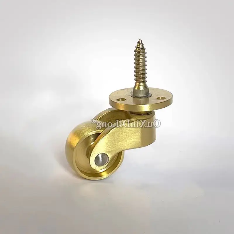 HOT 4PCS 1'' Brass Wheels Tea Table Chair Sofa Couch Cabinet Leg Furniture Casters 360° Swivel Smoothly Moving Furniture Rollers