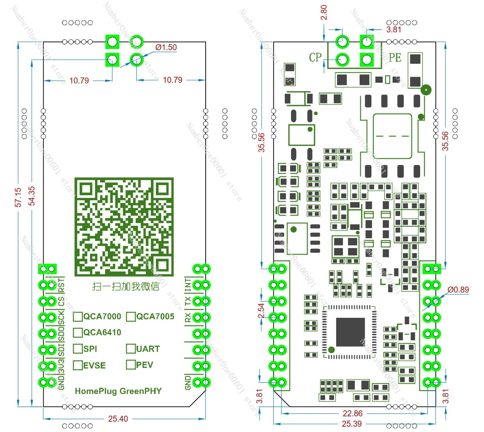 For QCA7000/7005 HomePlugGreenPHY Broadband Power Line Carrier PLC Module ISO15118