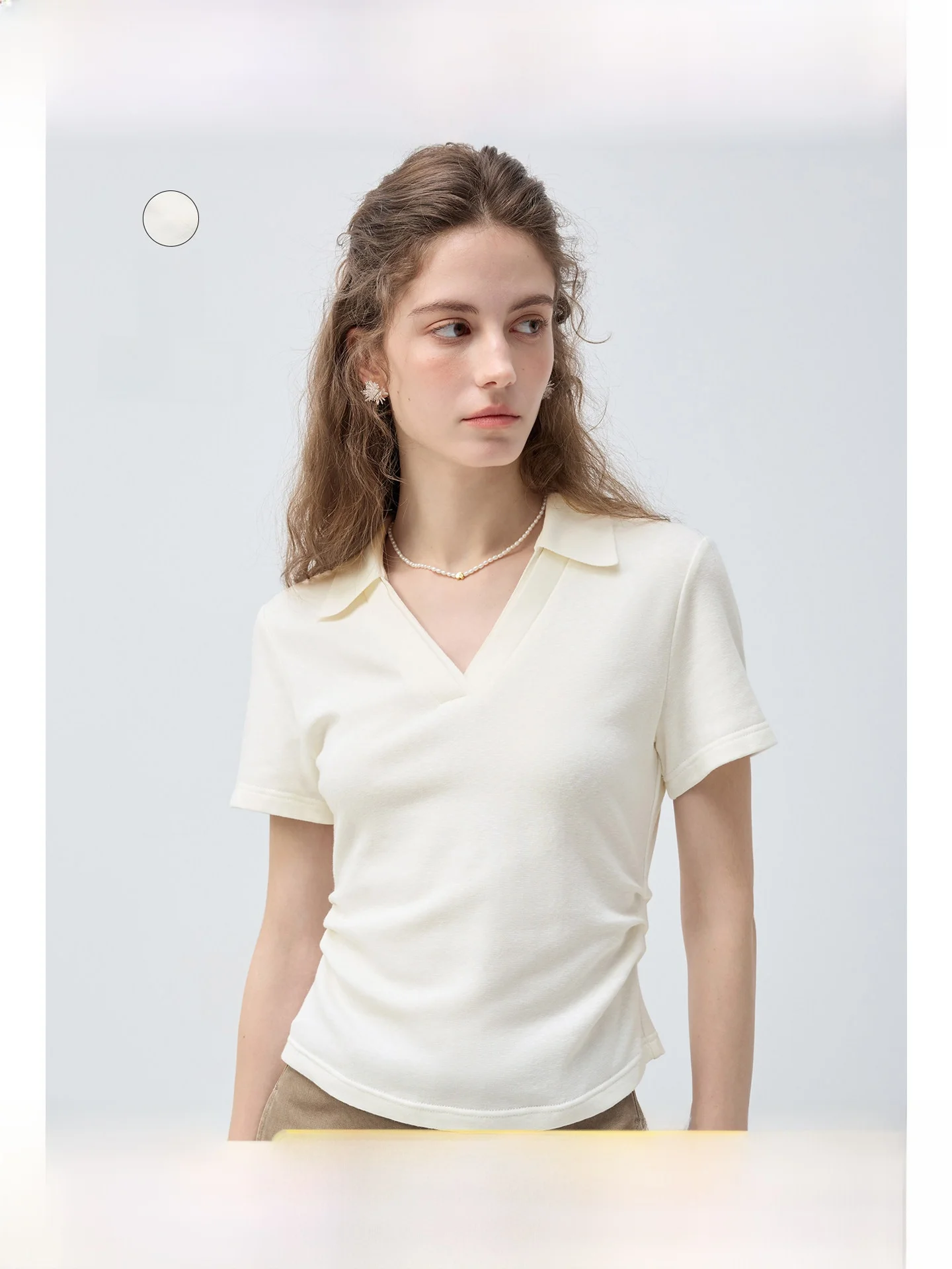 

plus Size Women's T-Shirt V-Neck Slim Fit Short Sleeve Commute Style Comfortable Breathable Korean Version Big Size Top