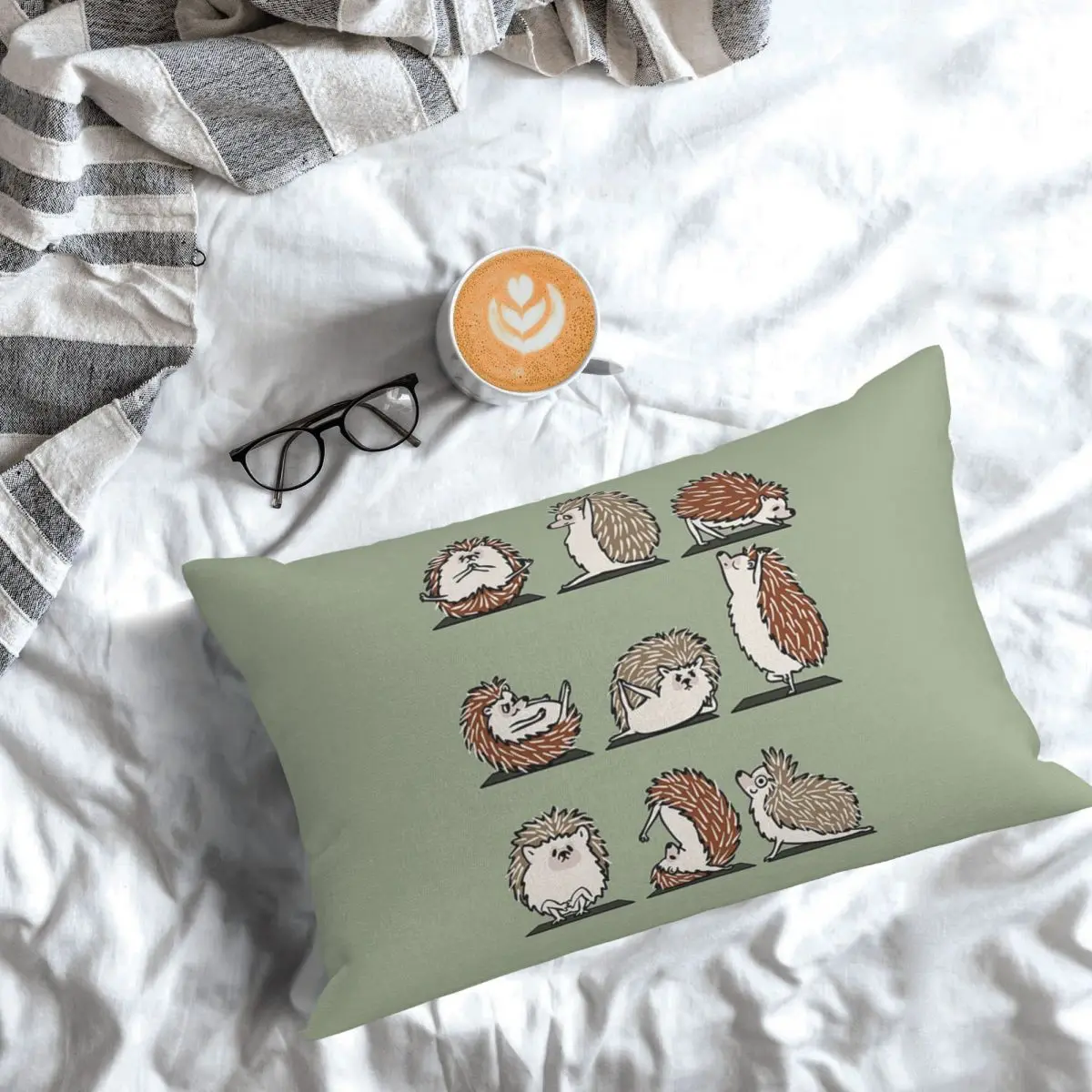 Hedgehog Yoga Rectangle Pillowcase Cushion Cover Decor Bedroom Bed Home Comfort Throw Pillow