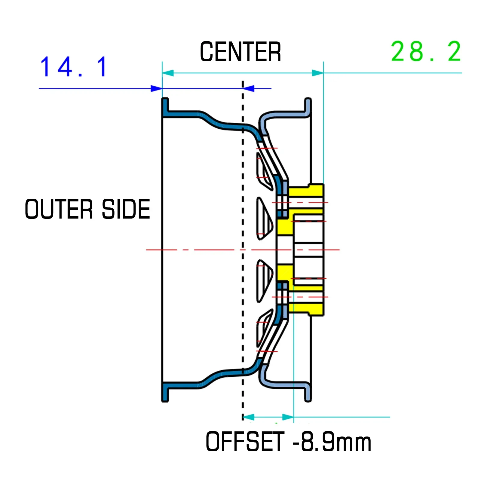 Offset -8.9mm Metal 1.9