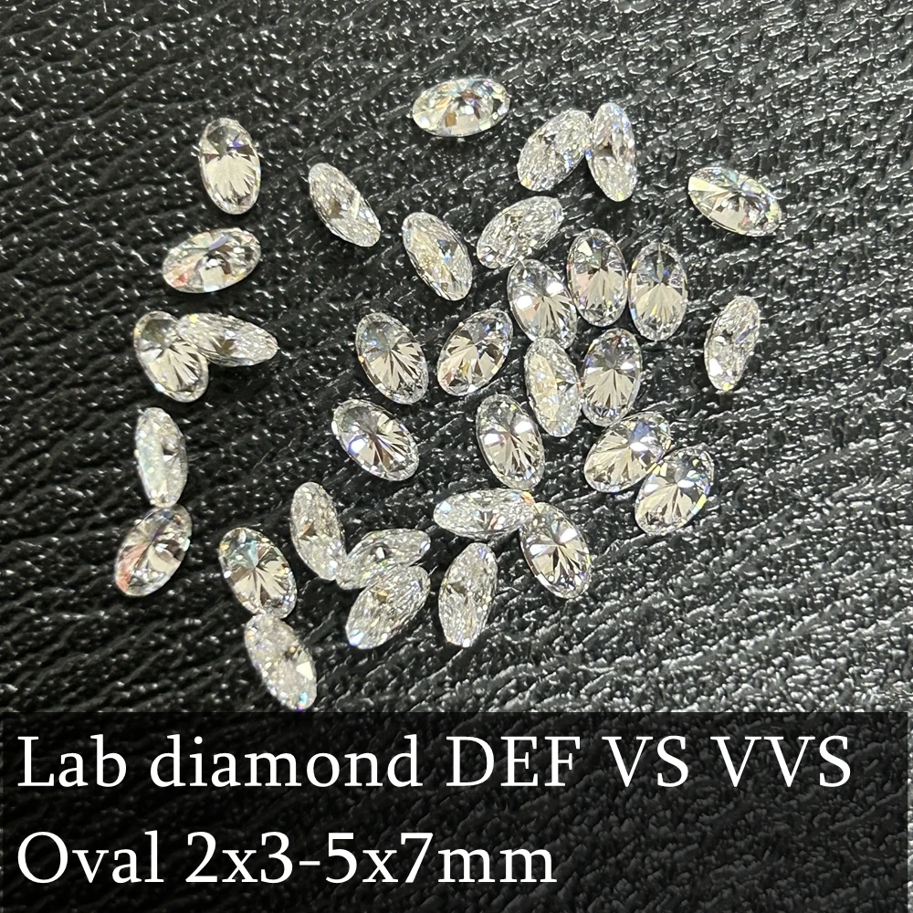 Lab Grown Diamond DEF VS-VVS Oval Cut Diamonds 2x3mm-5x7mm Sizes Small Loose Gemstones For Jewelry