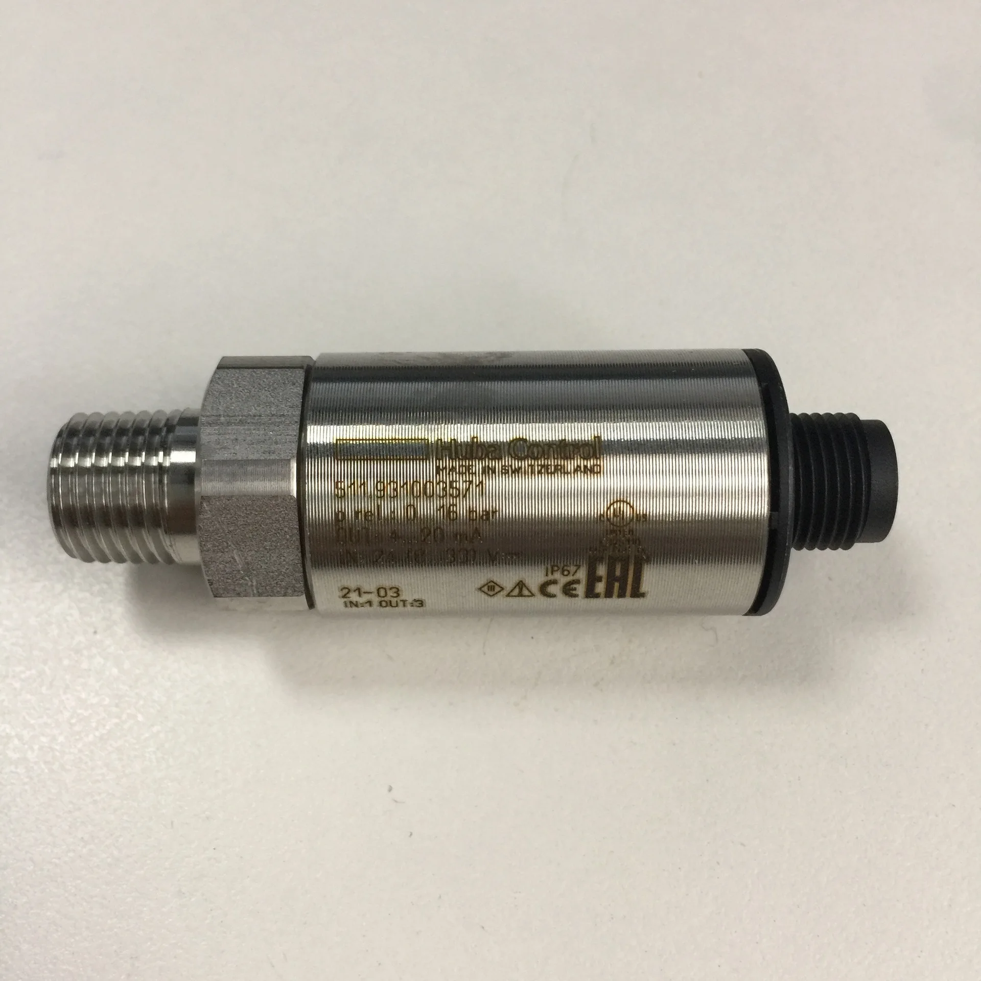 Swiss HUBA Pressure Transmitter 511.931003571 0-16BAR 4-20MA R1/4 Thread