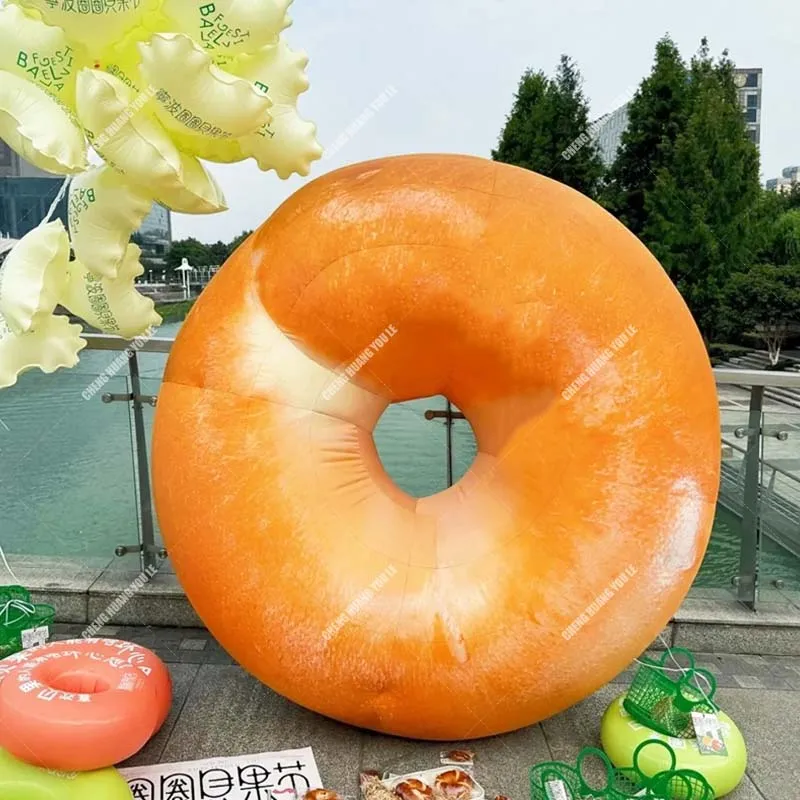 Customized Inflatable Bagel,Realistic Bread Bagel Models,Inflatable Decorative Props for Holiday Events