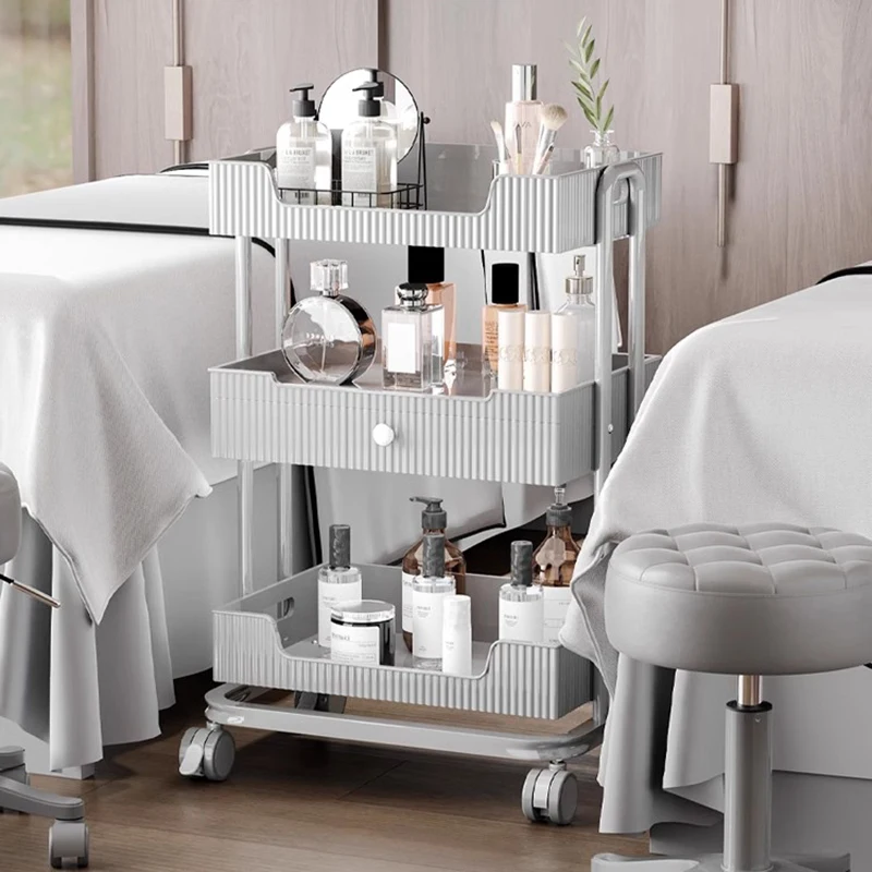 

Makeup Trolley High End Equipment For Beauty Salons Hand Push Tool Cart Storage Rack Auxiliary Salon Furniture