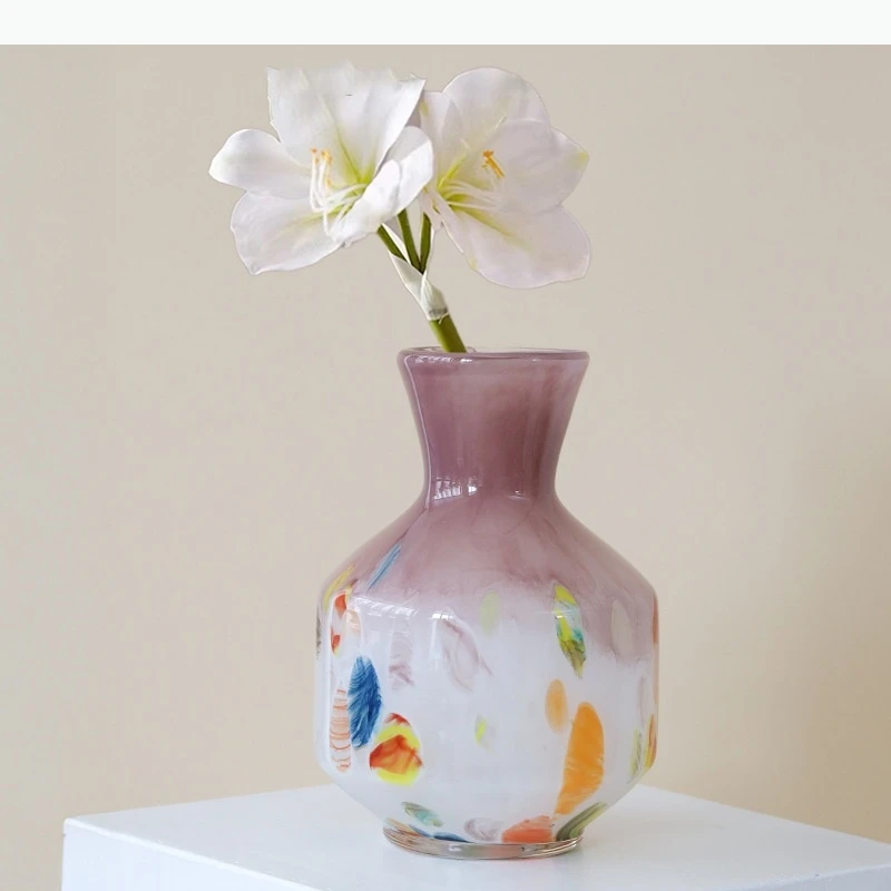 Glass Vase Irregular Graffiti Gradient Flower Vase Hydroponics Terrarium Flower Vase Home Decoration Accessories