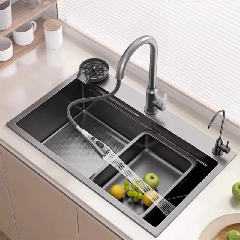 Stainless Steel Morden Large Kitchen Sink Slag Collection Sink Style large kitchen sink with faucet Sink