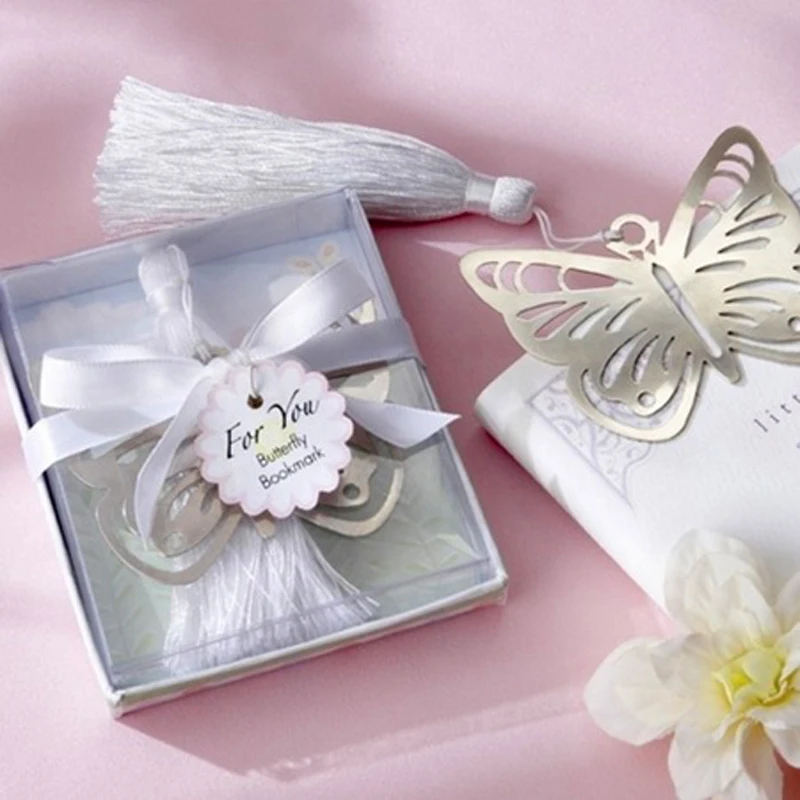 50PCs Butterfly Bookmark for Holy Communion Girl, Baby Shower, Graduation, Birthday, Wedding Favors and Gifts for Guest