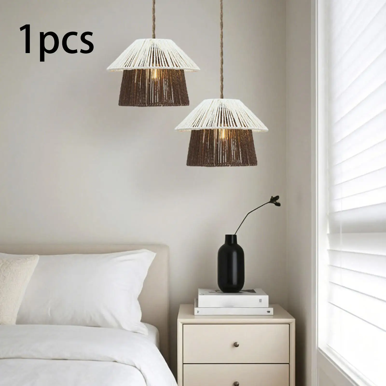 

Pendant Decoration Hanging Lamp Shade Pendant Light Fixture Weave Rope Lampshade