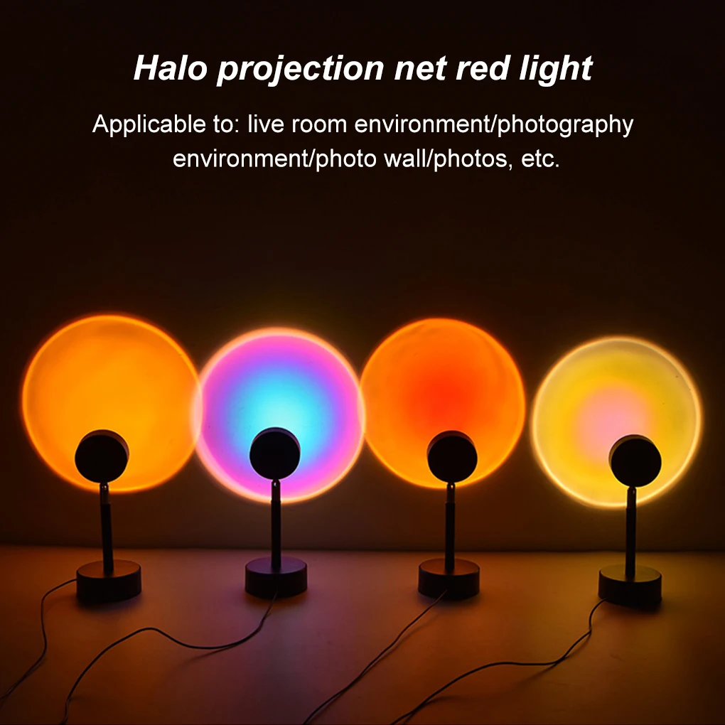 

Sunset Lamp Night Light Rainbow Projection Lamp Mood Light Photography Wall Atmosphere Bedroom Living Room Decor