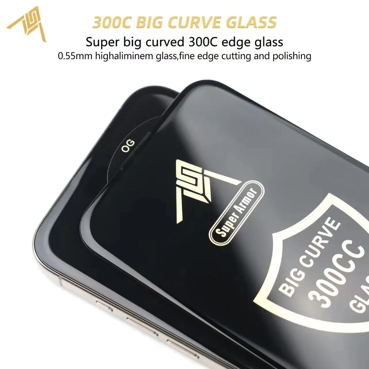 2Pcs 300CC Big Curve Tempered Glass For iPhone 16 13 11 12 15 Pro Max ESD Anti-Static Screen Protector For iPhone14 Plus X XR XS